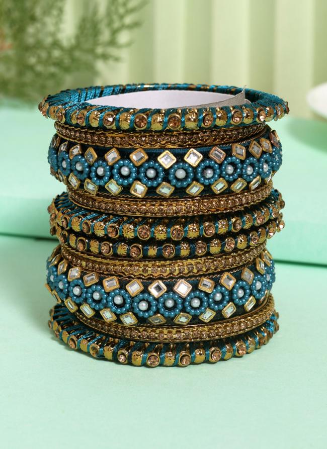   Wedding Wear  Rani Green Color Thread Bangle Set:-2.4,2.6